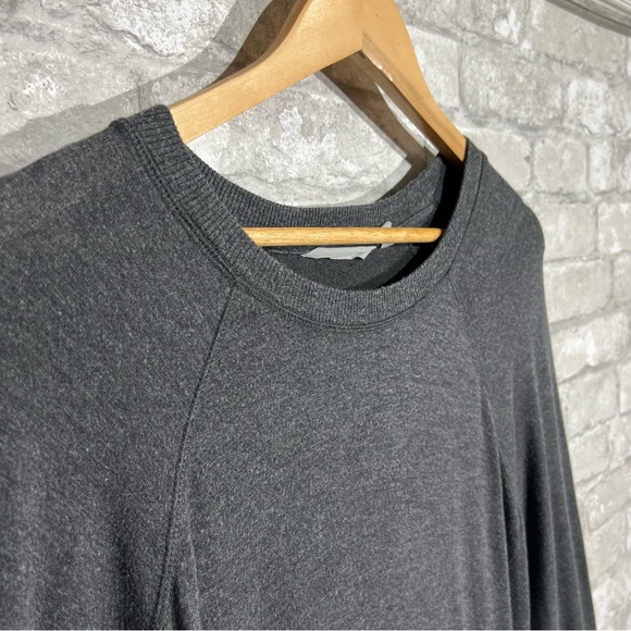 Athleta Women's Small Long Sleeve Tshirt Sweatshirt Dress Faux Wrap Bottom Gray - Picture 3 of 9